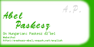 abel paskesz business card